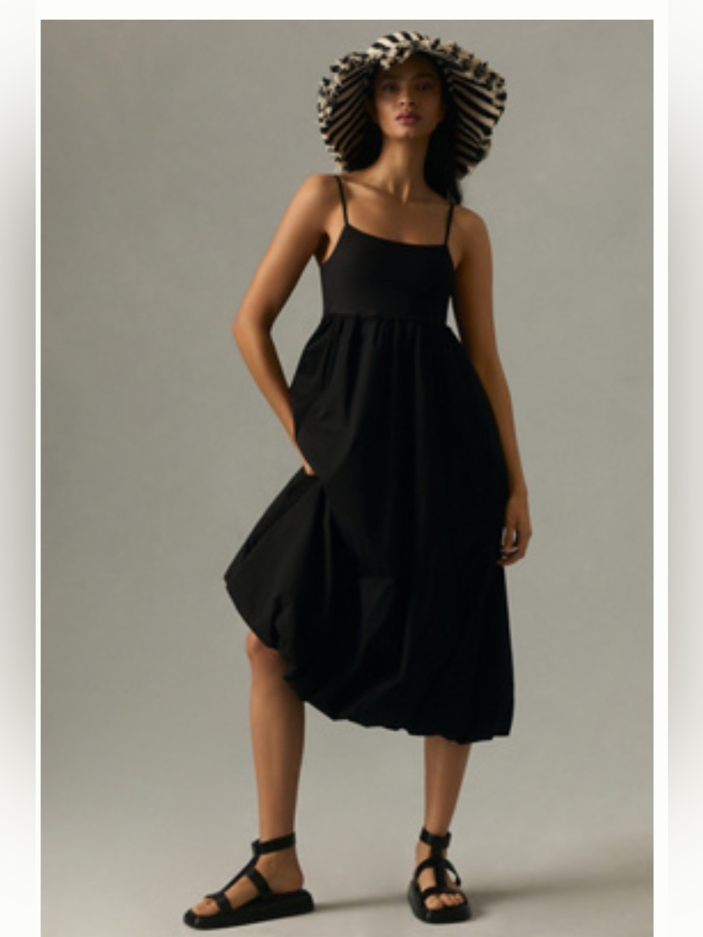 Anthropologie Maeve Sleeveless Bubble Dress Black Size Large L NWOT